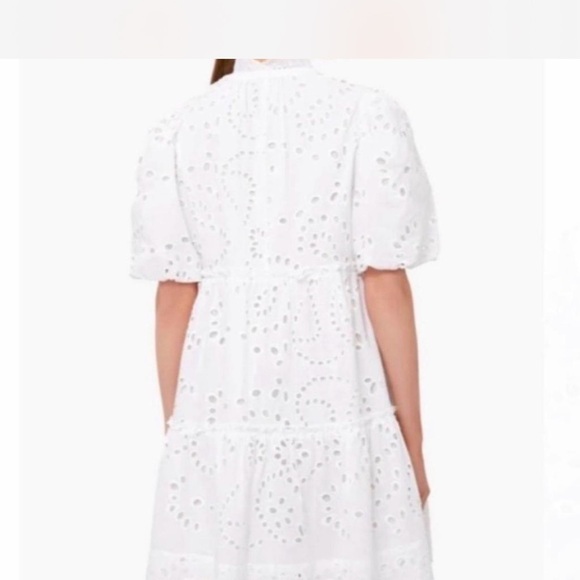 Tuckernuck White Eyelet Puff-Sleeve Midi Dress - Picture 3 of 7